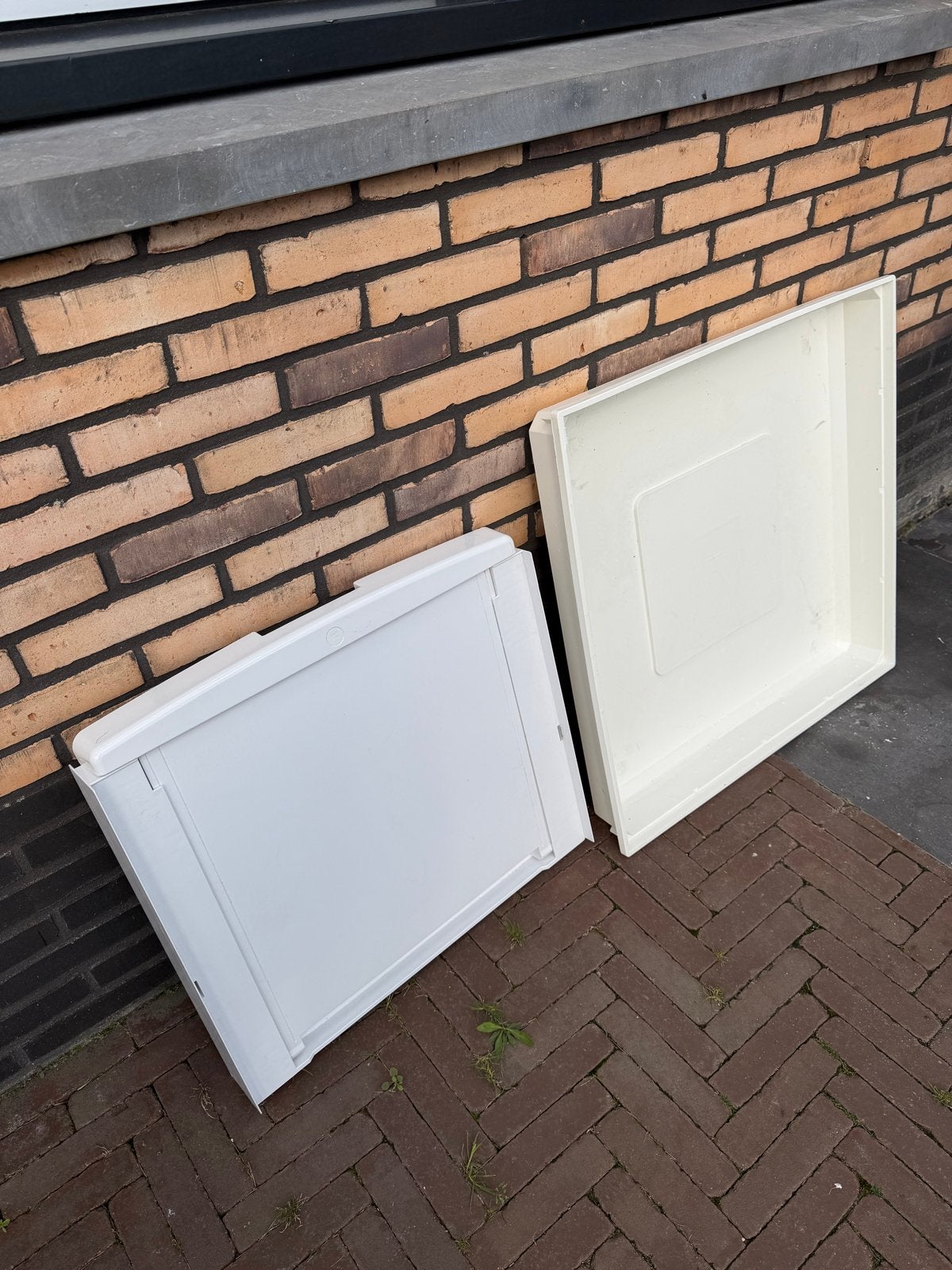 Tussenstuk / Stapelkit met anti-lek bak voor wasmachine/drog, Ophalen, Gebruikt