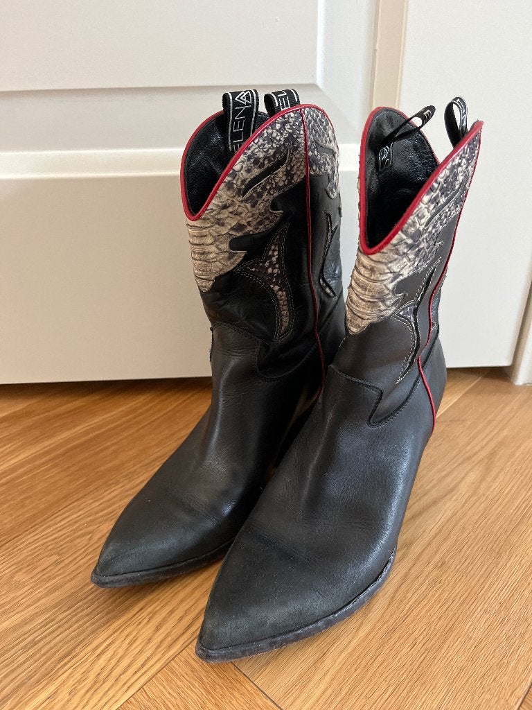 Elena Iachi cowboy laars, Kleding | Dames, Eleni achie, Verzenden, Zwart, Lage of Enkellaarzen