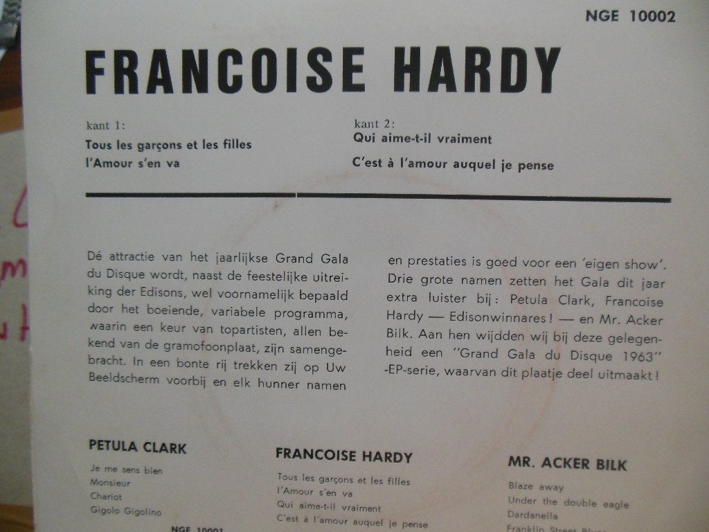 single francoise hardy ep 45rpm jukebox vinyl record 7inch, Gebruikt, 7 inch, Ophalen of Verzenden, Pop