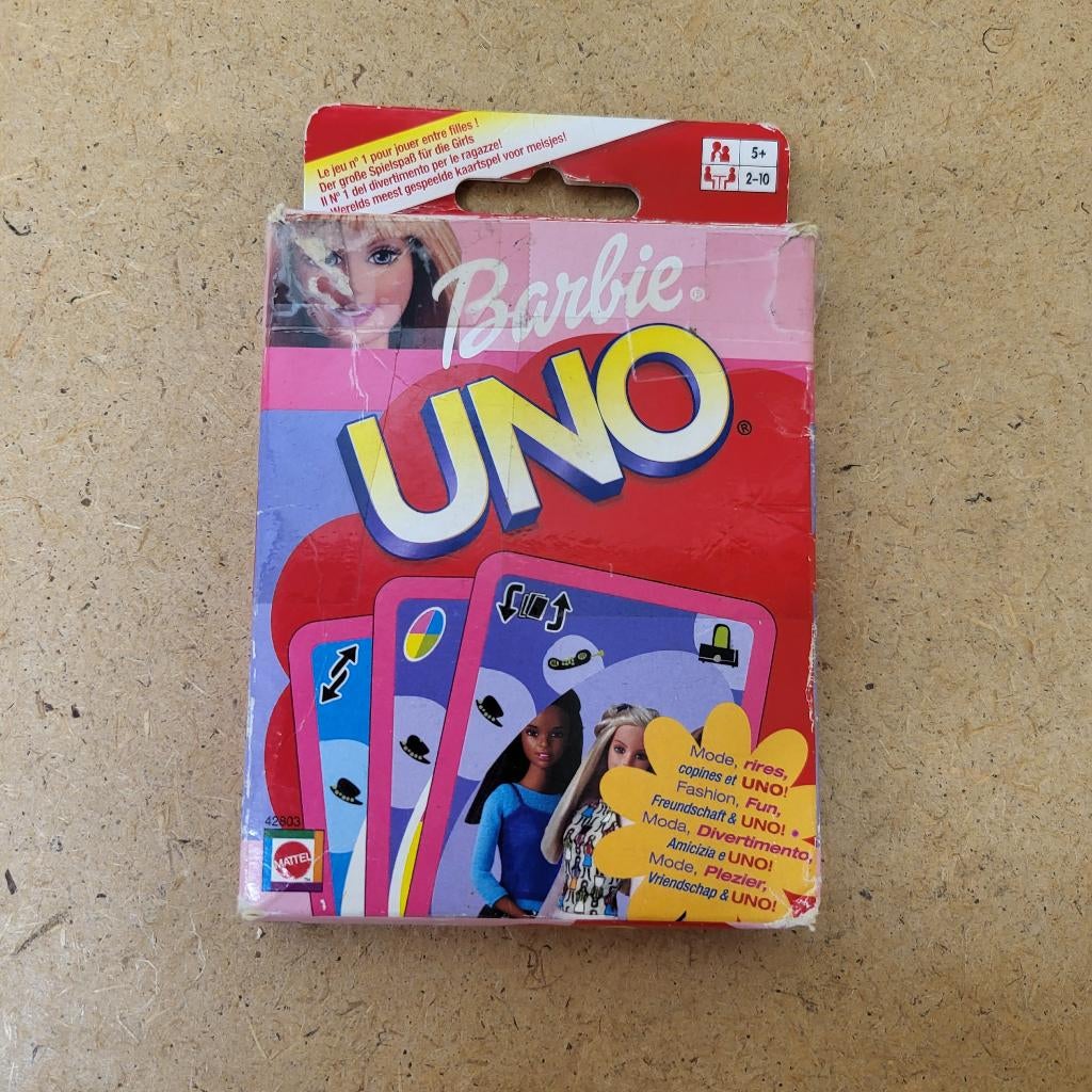 Uno Barbie, Vijf spelers of meer, Ophalen of Verzenden, Gebruikt, Mattel