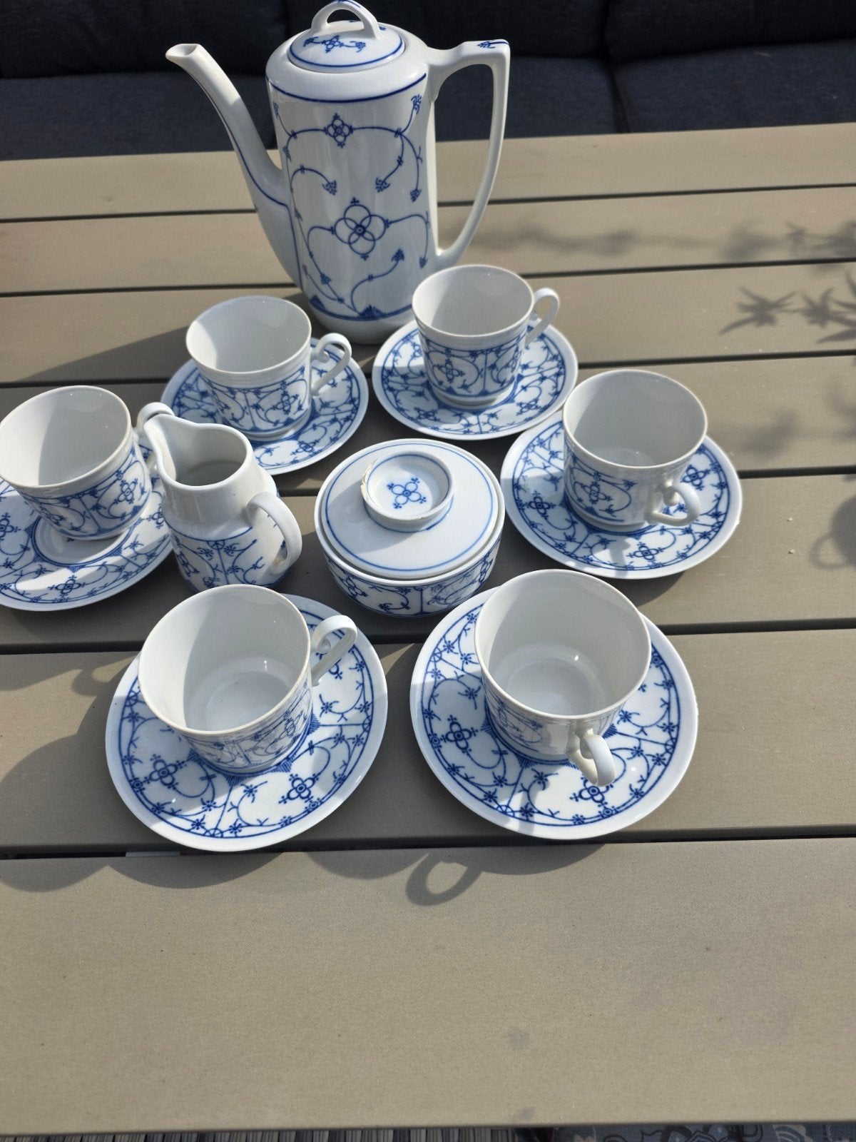 Bavaria Indisch Blauw Koffieservies - 6 Personen, Ophalen of Verzenden