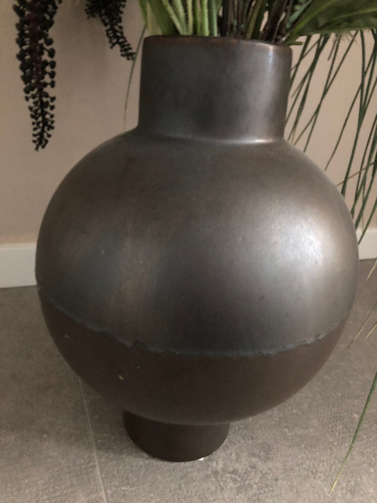Groot chic Lara Vaas metal broen bronze, Ophalen of Verzenden, Zo goed als nieuw
