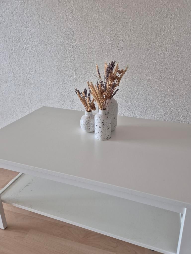 Witte salontafel met opbergruimte, Ophalen, Gebruikt, 100 tot 150 cm, 50 tot 100 cm