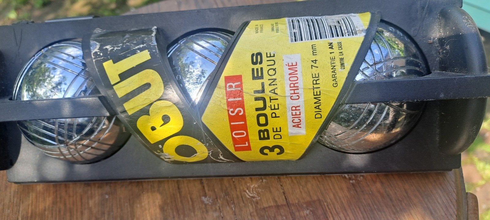 Obut jeu de boule, Ophalen, Zo goed als nieuw