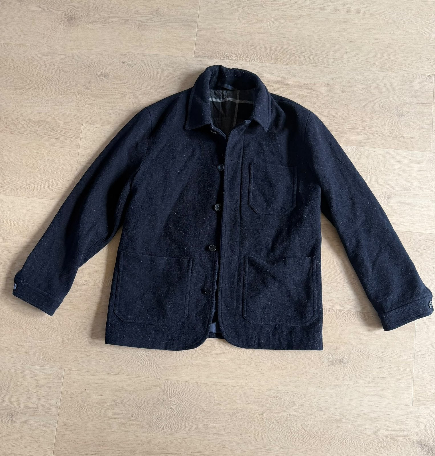 Heren jasje maat m donker blauw, Ophalen, Gedragen, Maat 48/50 (M), Blauw