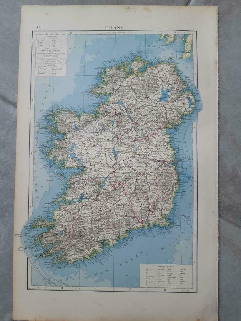 91 / Ierland en Kintyre Litho uit 1899, Ophalen of Verzenden