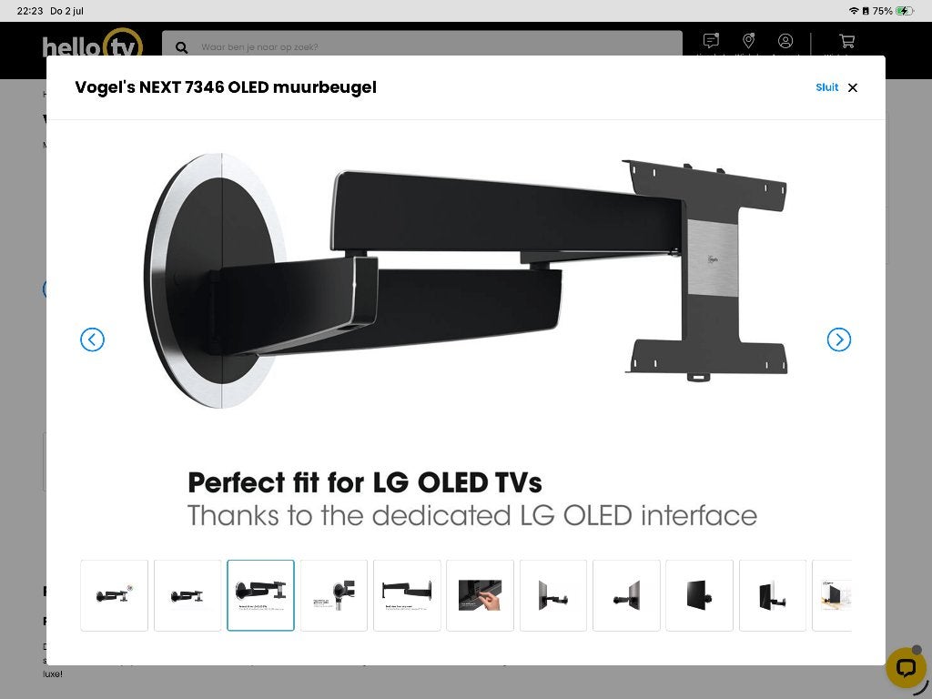 Vogel’s Next 7346 Oled muurbeugel, Ophalen, Zo goed als nieuw