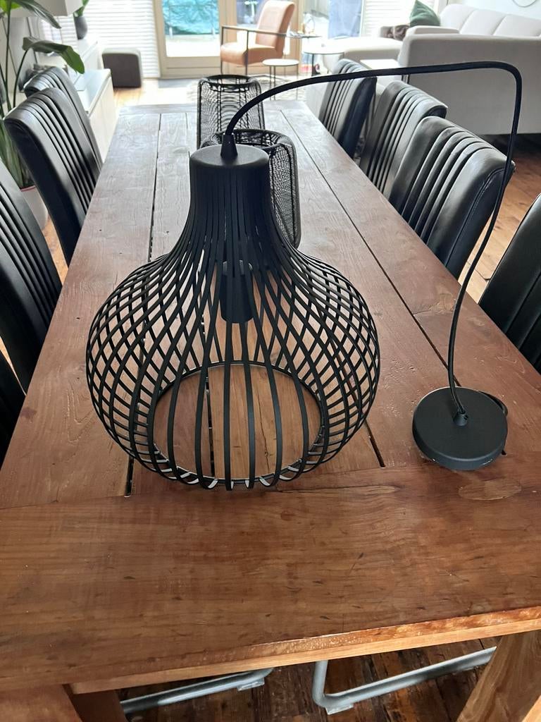 Zwarte moderne hanglamp, Ophalen, Zo goed als nieuw, Zwart, Rond