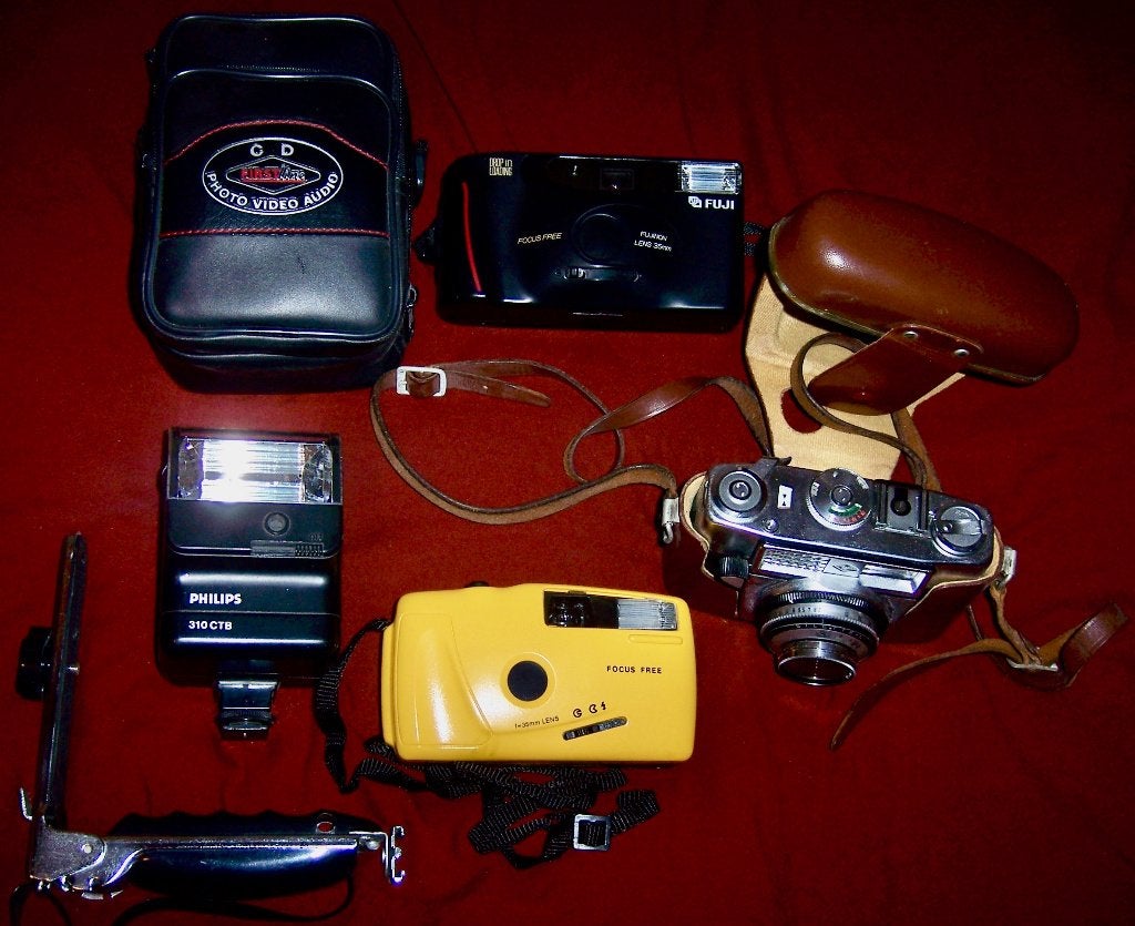 Fototoestellen, analoog en diverse hulpstukken, vintage., Ophalen of Verzenden, Gebruikt, Compact, Overige Merken