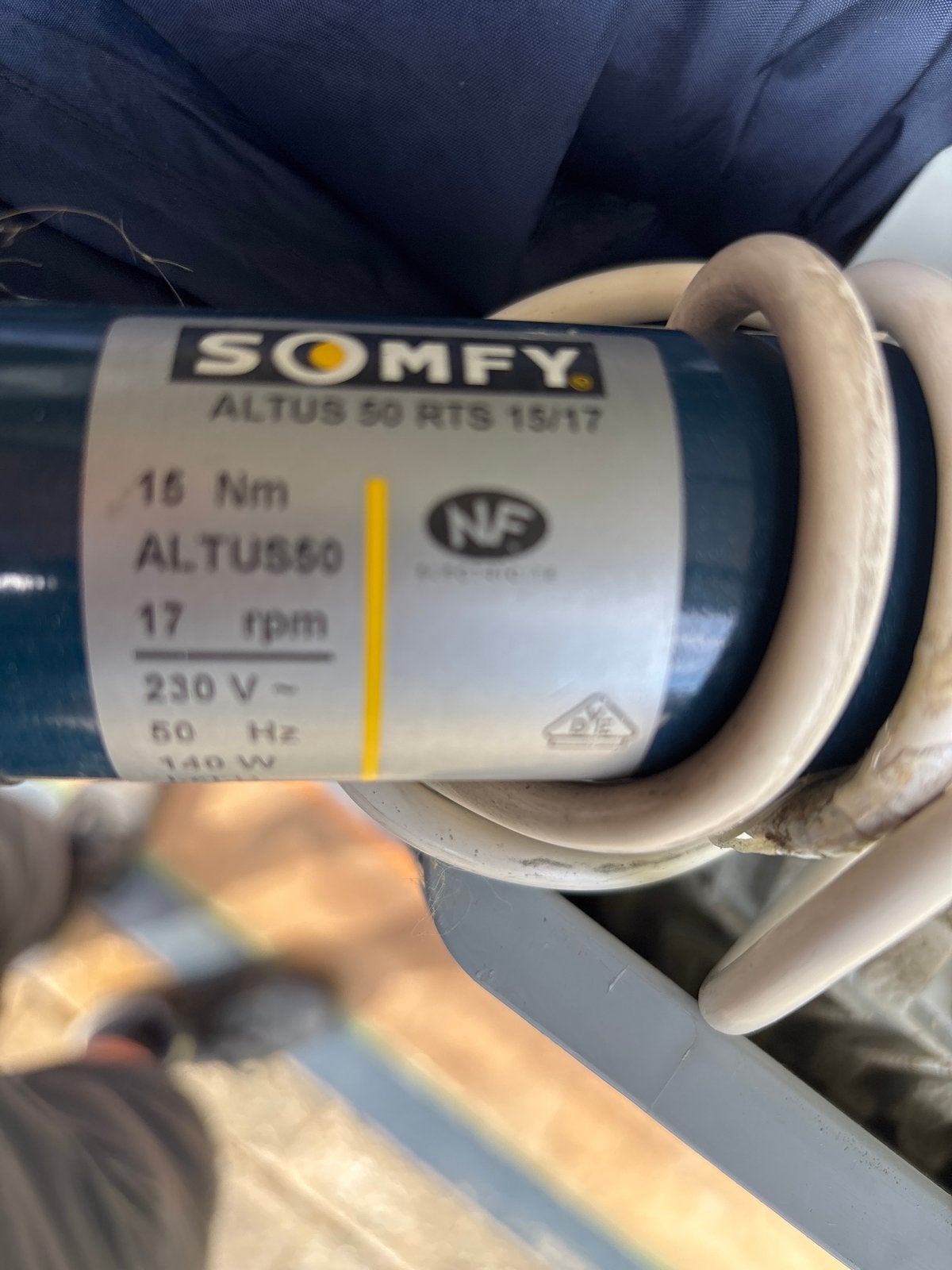 Somfy Altus 50 RTS 15/17 Rolluikmotor, Doe-het-zelf en Verbouw, Gebruikt, Overige kleuren, Minder dan 100 cm, 100 tot 150 cm