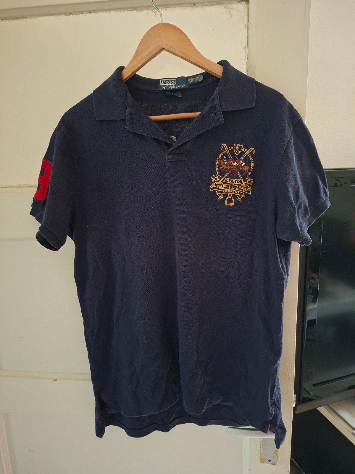 Triple pony  Ralph Lauren polo maat L., Ophalen of Verzenden, Nieuw, Maat 52/54 (L), Blauw