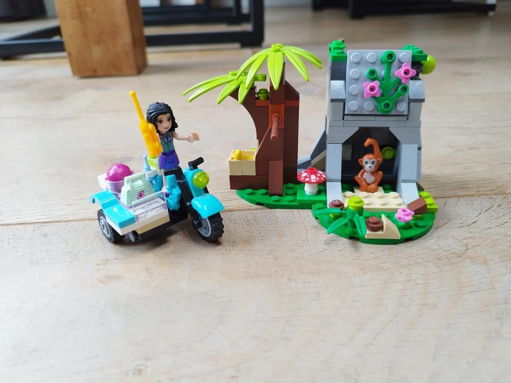 Lego Friends Jungle set met minipoppetje en motor, Inclusief minifiguren, Gebruikt, Lego, Friends