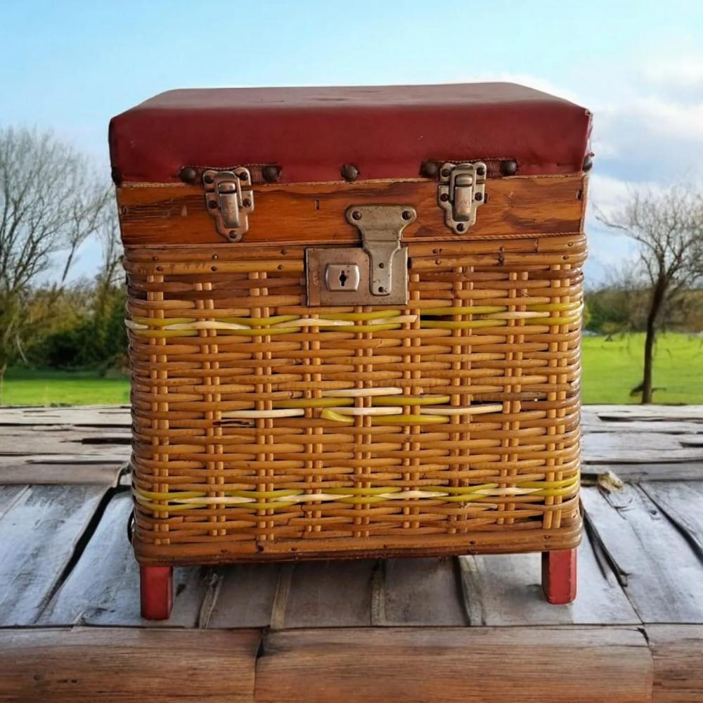Vintage retro viskoffer, vismand, viskruk met zitje., Gebruikt, ., Koffer of Tas, Ophalen of Verzenden