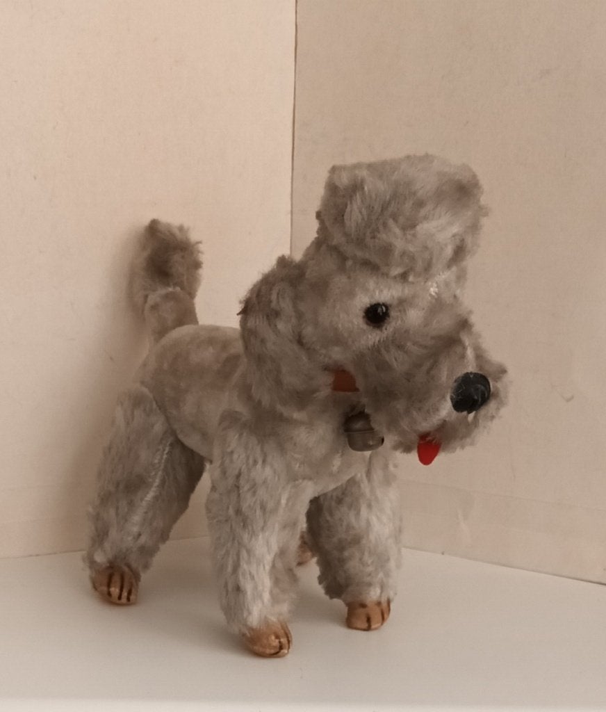 Antieke Steiff Poedel hondje origineel halsbandje poodle dog, Antiek en Kunst, Ophalen of Verzenden
