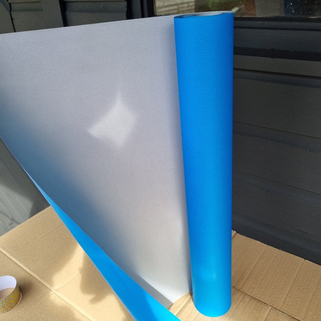 Cadeaupapier toonbankrol papier blauw zilver winkelrol 50cm, Diversen, Verzenden, Nieuw