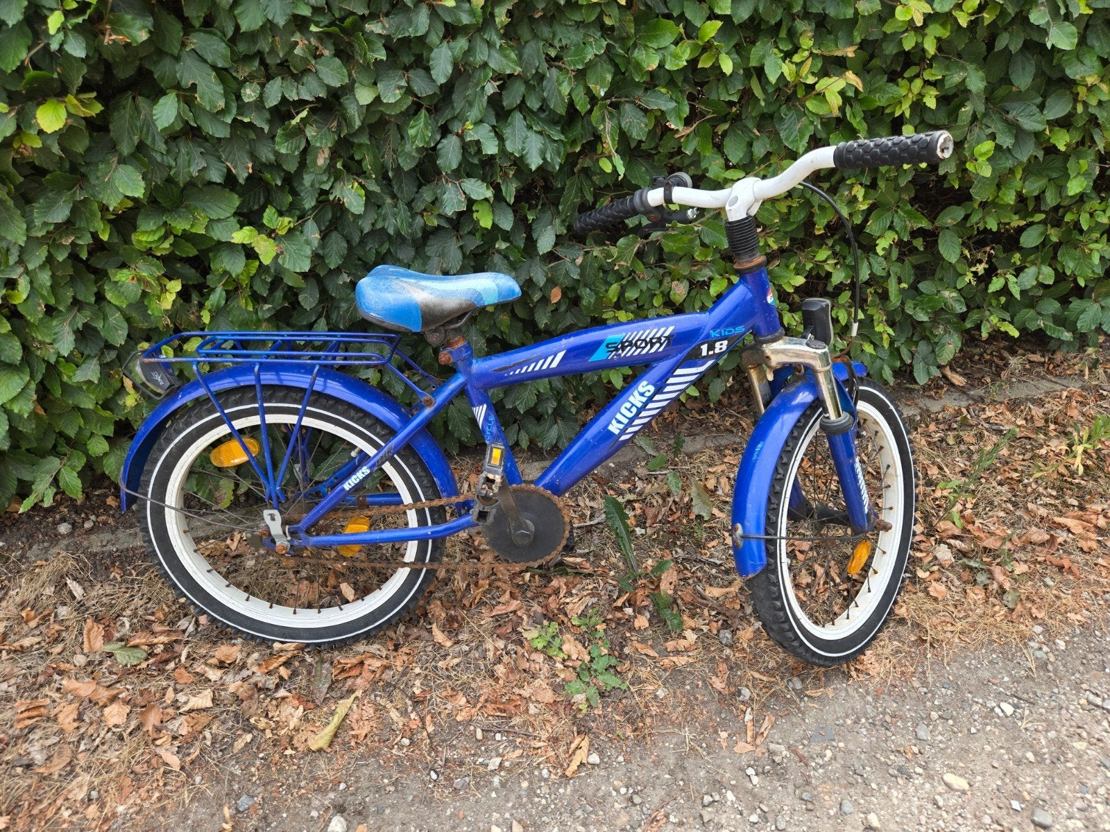 16 inch kinderfiets blauw, Fietsen en Brommers, Ophalen, Gebruikt, Velgrem, 16 tot 20 inch