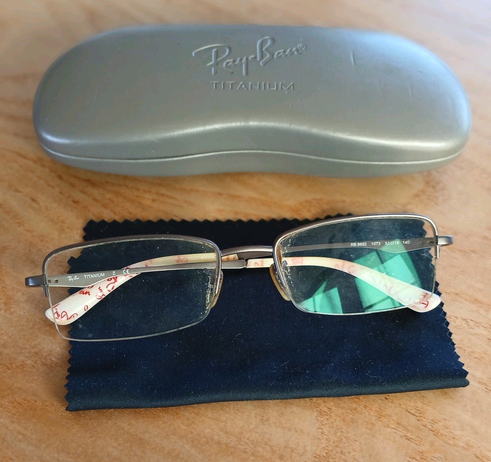 Ray-Ban RB8692 titanium montuur incl hoes, Gebruikt, Overige kleuren, Ophalen of Verzenden, Ray-Ban