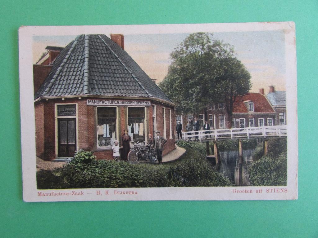Stiens - Manufactuur-Zaak H.K. Dijkstra plm. 1930, Ophalen of Verzenden, 1920 tot 1940, Gelopen, Friesland