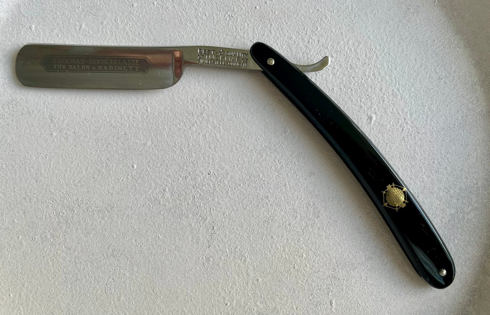 Vintage Tückmar open scheermes Solingen + doos, Antiek en Kunst, Ophalen of Verzenden