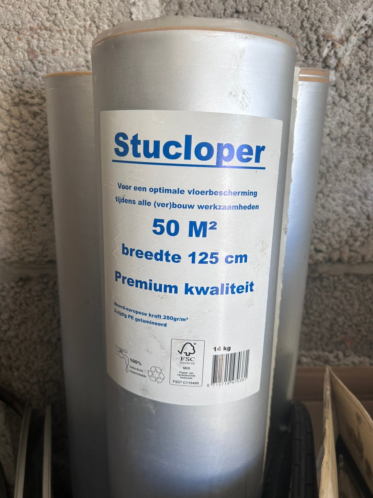 Stucloper vloerbescherm folie 3 rollen 150 m3, Ophalen, Nieuw, Folie