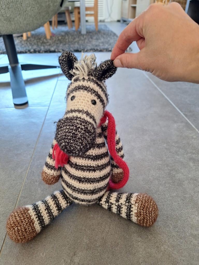 Knuffel zebra zelf gehaakt (niet gebruikt), Ophalen of Verzenden, Nieuw, Overige typen