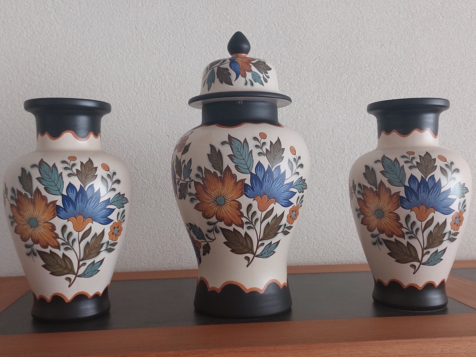 Flora Gouda Plateel Kaststel - Handwerk Holland, Antiek en Kunst, Ophalen