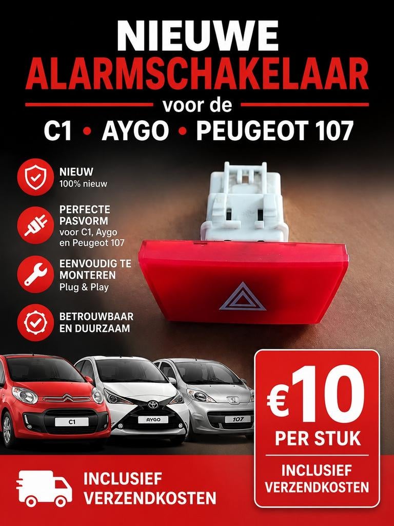 NIEUWE GEVARENLICHT SCHAKELAAR C1 107 AYGO 2005 2014, Ophalen of Verzenden, Nieuw, Citroën