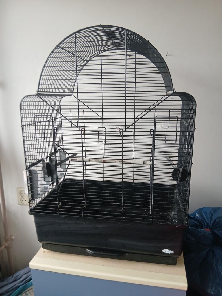 Mooie zwarte vogel kooi nr 896, Dieren en Toebehoren, Ophalen, Gebruikt, Metaal, Vogelkooi