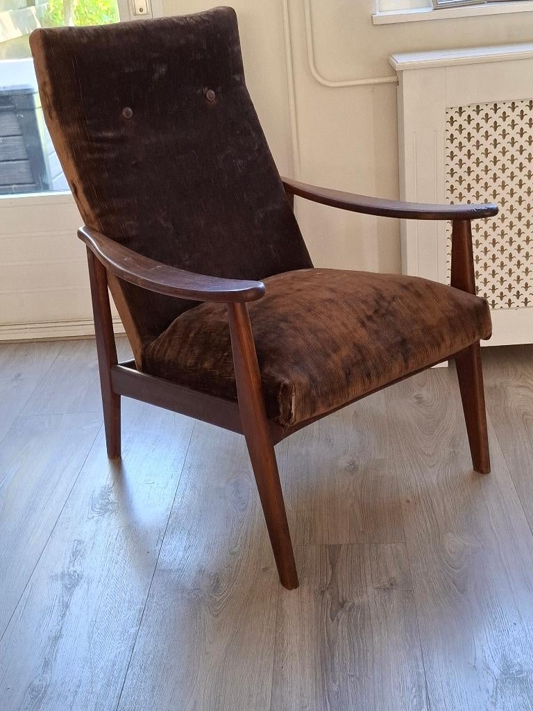Vintage Fauteuil 60/70e jaren, Huis en Inrichting, Ophalen, Gebruikt, Minder dan 75 cm, 75 tot 100 cm