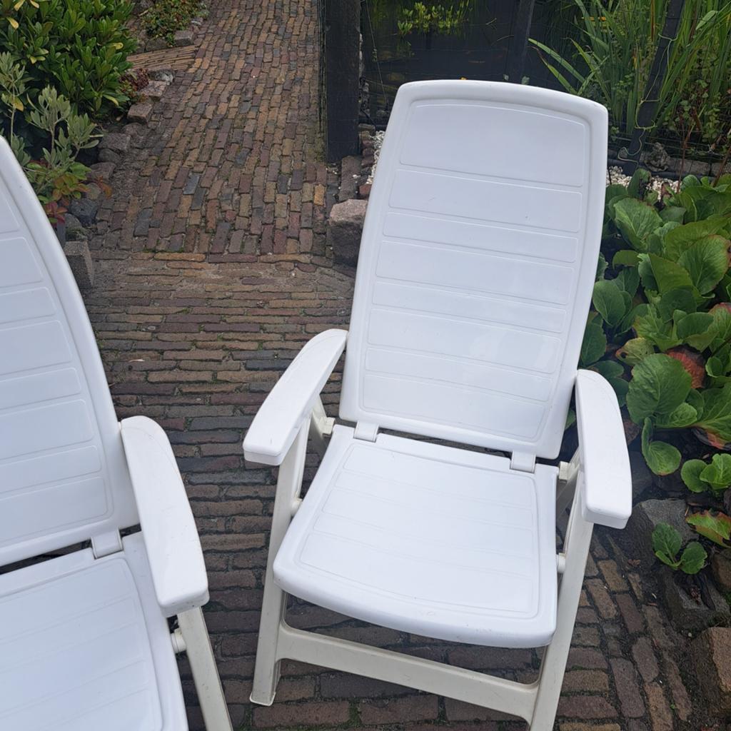 2 Tuinstoelen!, Tuin en Terras, Ligbedden, Ophalen, Gebruikt, Kunststof, Verstelbaar
