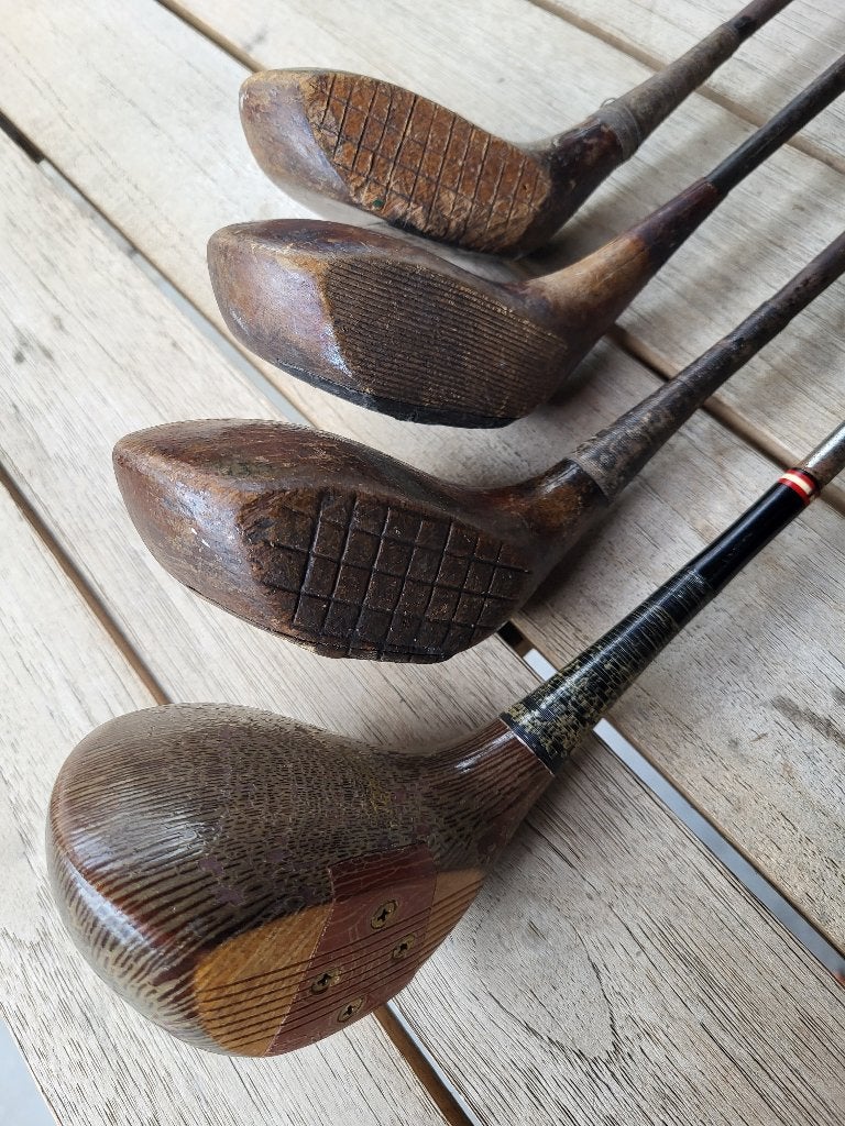 Vintage houten golfclubs /  decoratie / verzameling, Ophalen, Gebruikt, Club, Overige merken