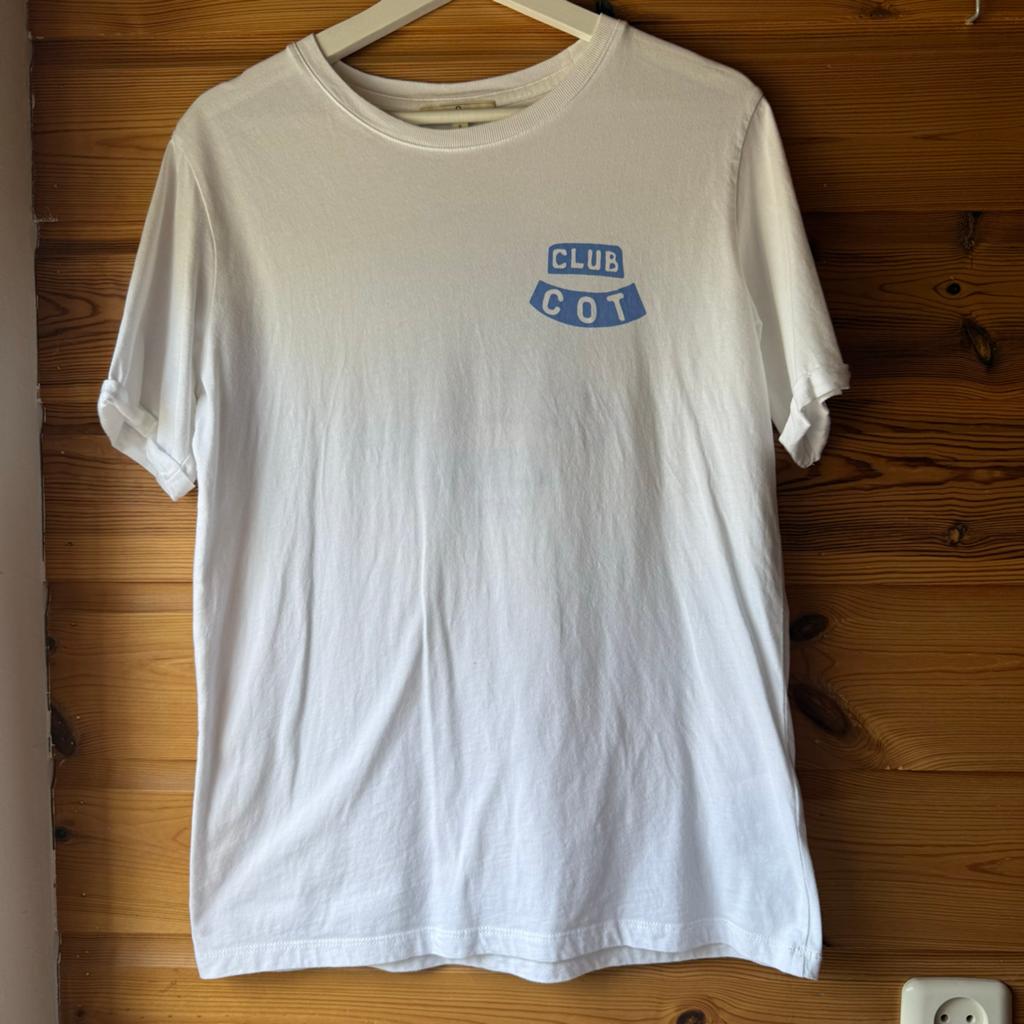 Circle of Trust wit T-shirt met 'Club Cot' print, maat S, Wit, Ophalen of Verzenden, Zo goed als nieuw, Korte mouw