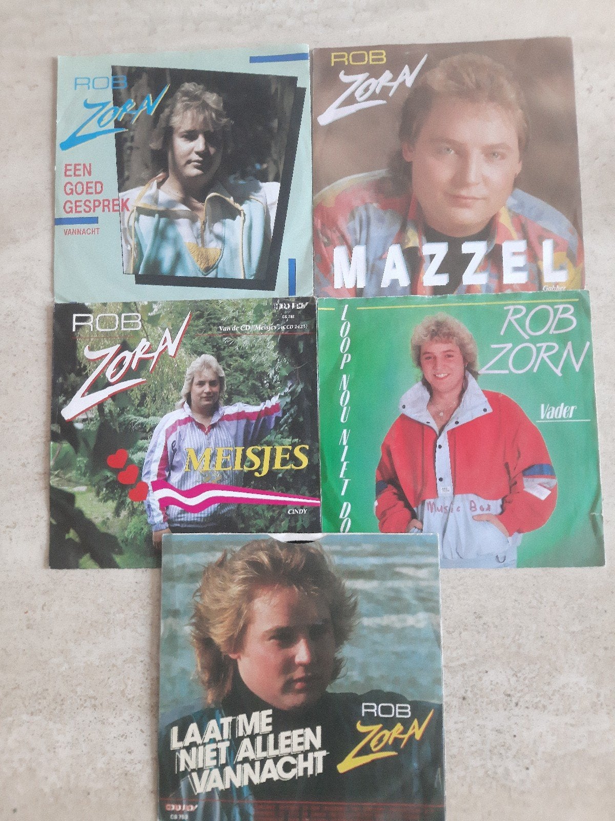 5x vinyl singels van Rob Zorn, Ophalen of Verzenden, Zo goed als nieuw, Overige formaten, Levenslied of Smartlap