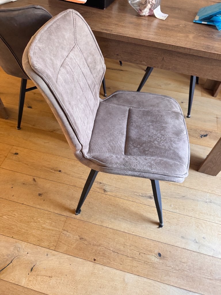 eetkamerstoelen, Huis en Inrichting, Ophalen, Gebruikt, Stof, Grijs
