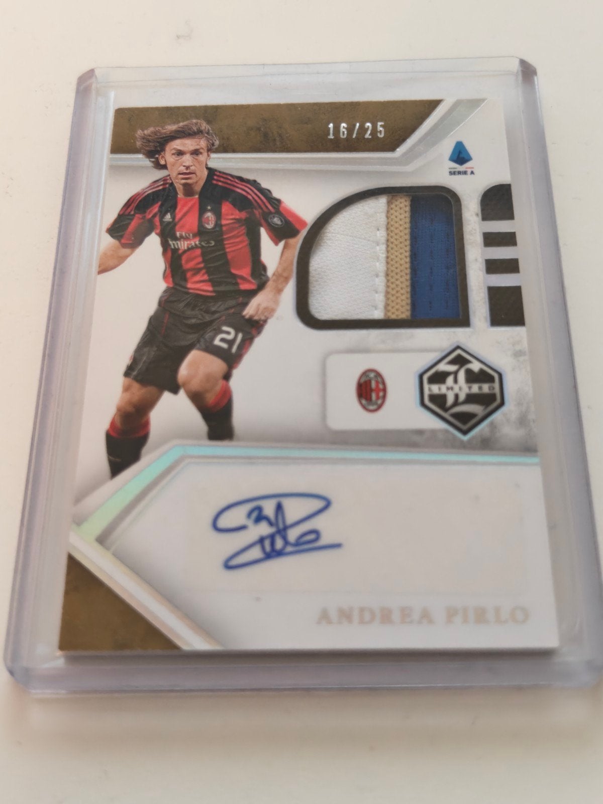 Andrea Pirlo Patch Auto AC Milan 16/25, Ophalen of Verzenden, Zo goed als nieuw, Buitenlandse clubs, Spelerskaart