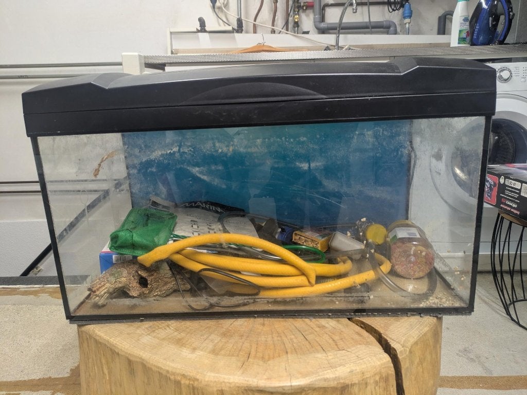 Aquarium met toebehoren, Dieren en Toebehoren, Vissen | Aquaria en Toebehoren, Ophalen, Inclusief toebehoren, Gebruikt, Leeg aquarium
