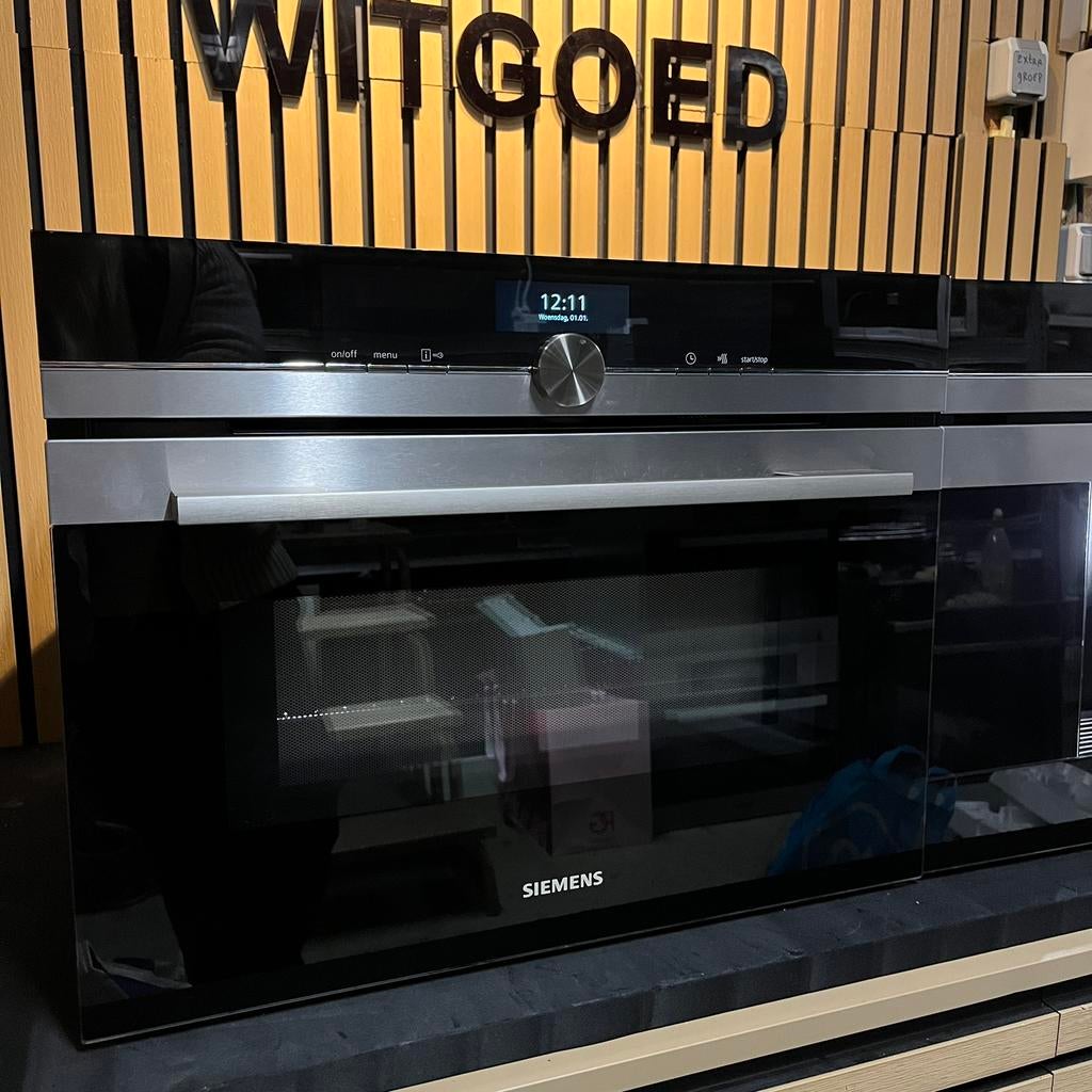 Luxe IQ700 Siemens set combi oven + koffiemachine, Ophalen, Zo goed als nieuw, Oven met grill, Inbouw
