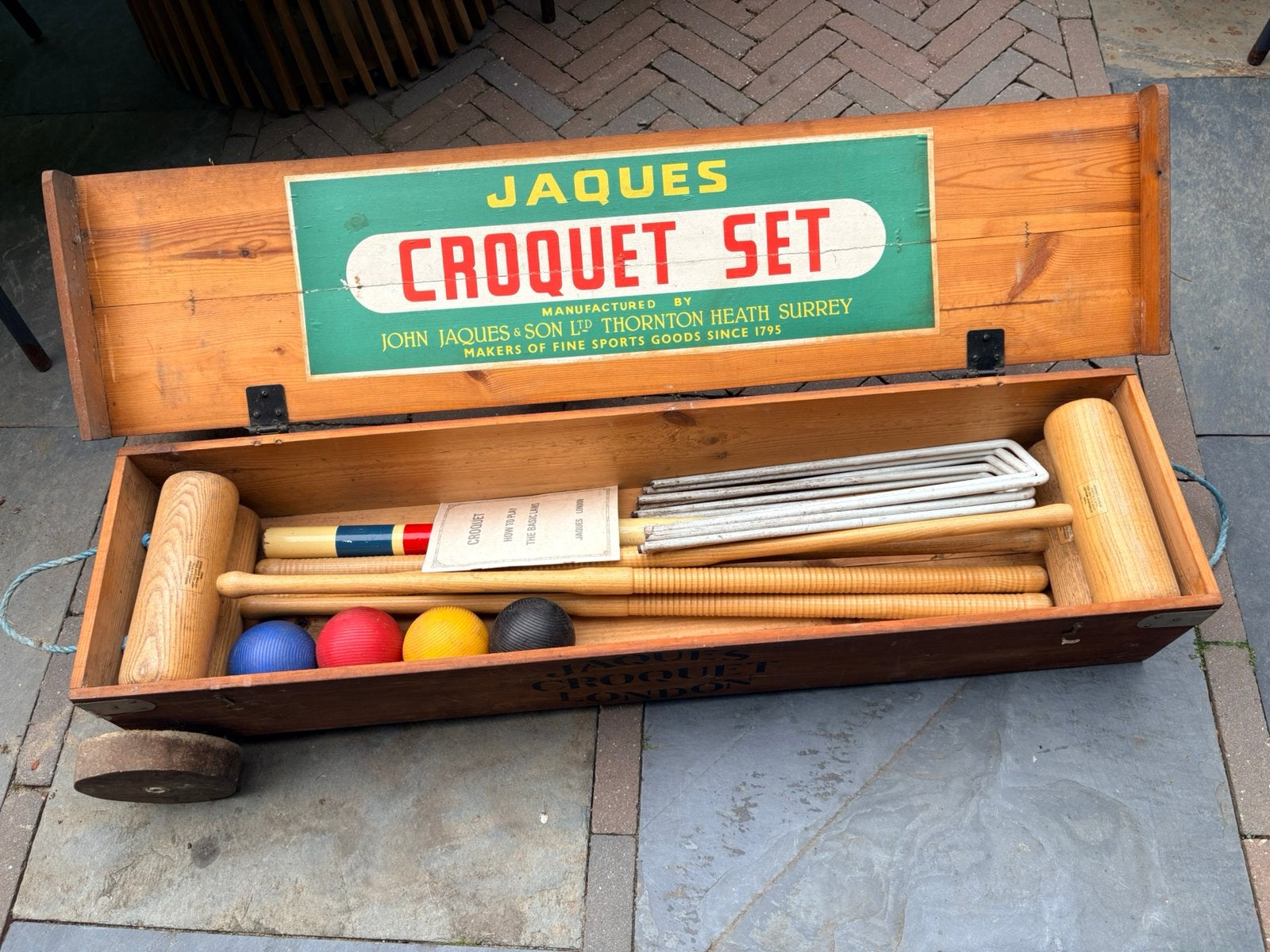 Jaques London Croquet Set Compleet - Houten kist, Ophalen