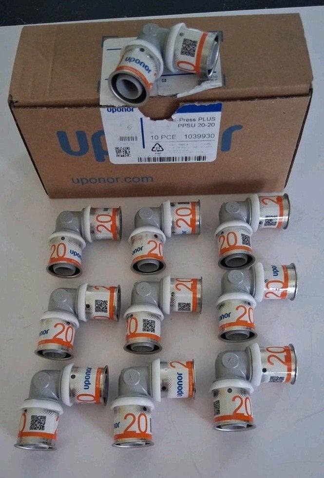 Uponor S-Press PLUS PPSU 20-20 Bocht/ knie (10 stuks), Ophalen of Verzenden, Nieuw, Koper