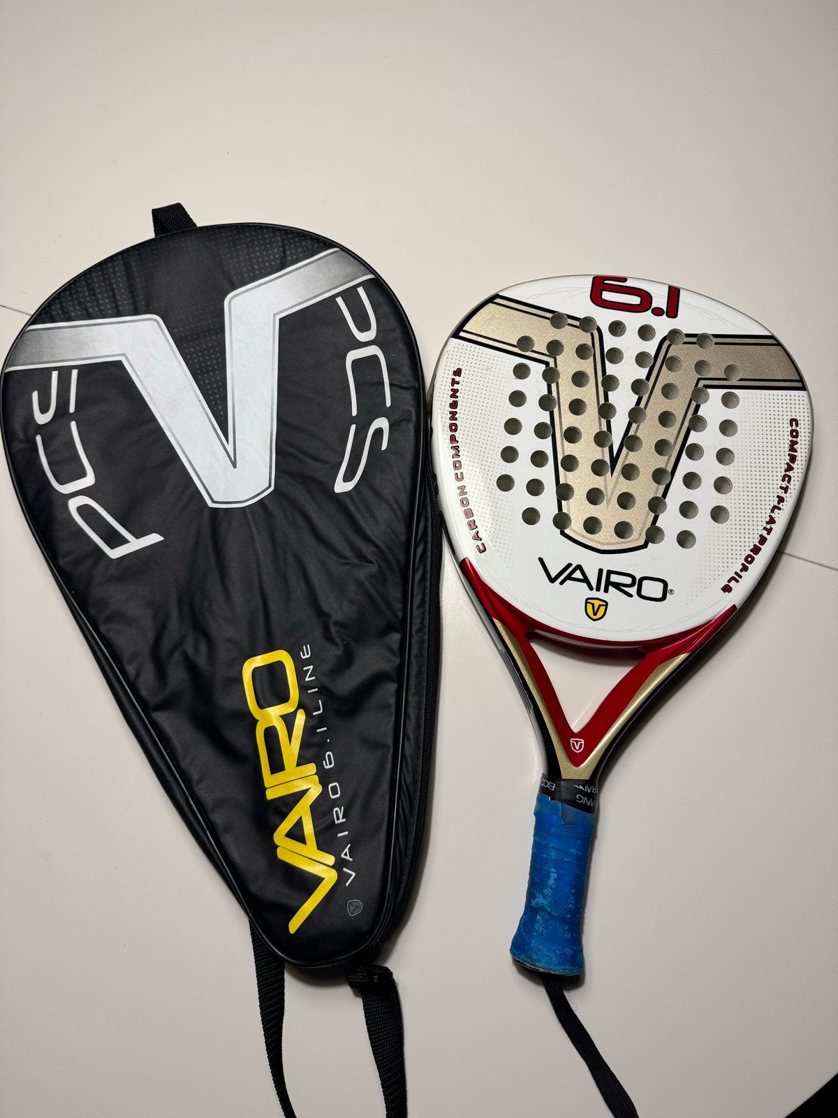Vairo 6.1 Padel Racket - Zo goed als nieuw, Sport en Fitness, Tennis, Ophalen of Verzenden, Zo goed als nieuw, Racket, Overige merken