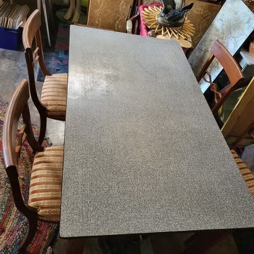 Vintage tafel met lade en stoelen, Ophalen, Gebruikt, Bruin, Hout