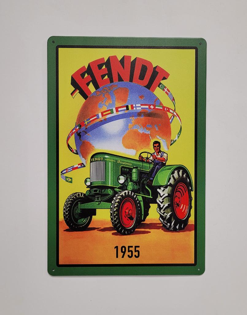 Fendt Tractor 1955 reclamebord van metaal wandbord decoratie, Info@deconoord.nl, Deco Noord, Nieuw, Ophalen of Verzenden