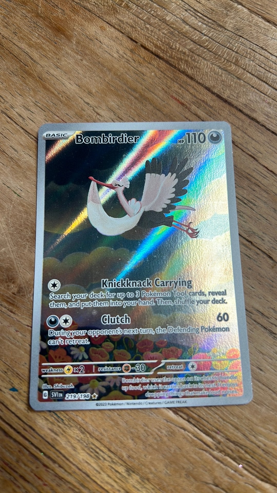 Pokemon Card Bombirdier, Ophalen of Verzenden, Zo goed als nieuw, Losse kaart