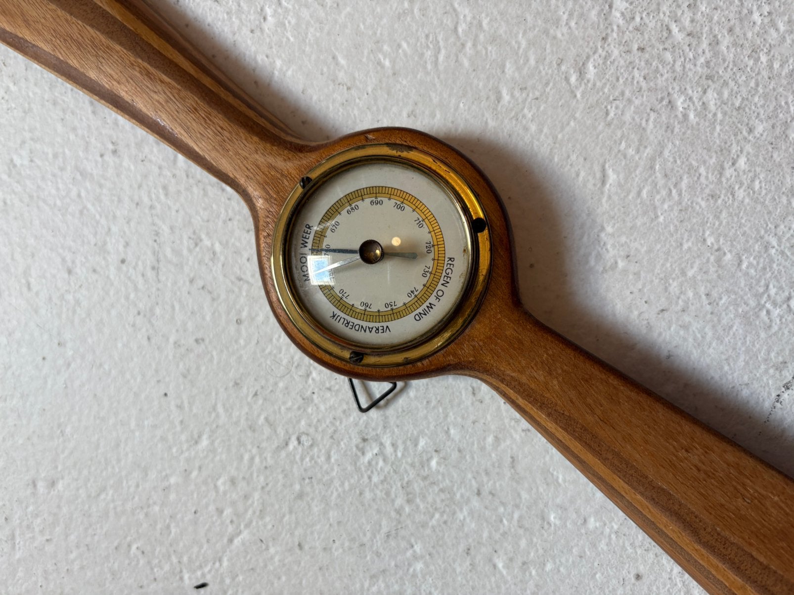 Vintage houten propeller decoratieve barometer, Ophalen of Verzenden, Zo goed als nieuw