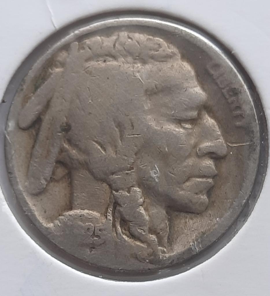Indian Head Buffalo 5 cent nickel 1925., Ophalen of Verzenden, Noord-Amerika, Losse munt