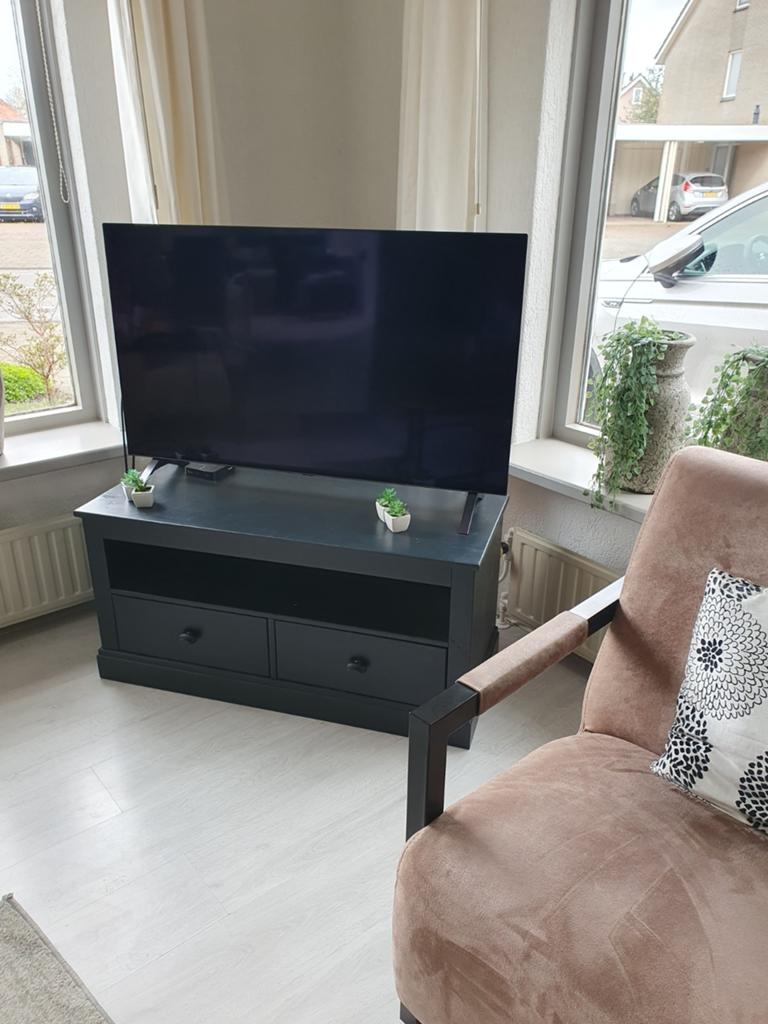 Zwarte TV-kast nu in prijs verlaagd  - 107x45x50 cm, Ophalen, Hout, Cd's
