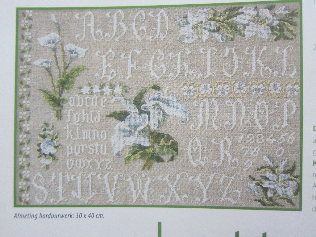 borduurpatroon ABC alfabet Merklappen, Ophalen of Verzenden, Zo goed als nieuw, Handborduren, Patroon