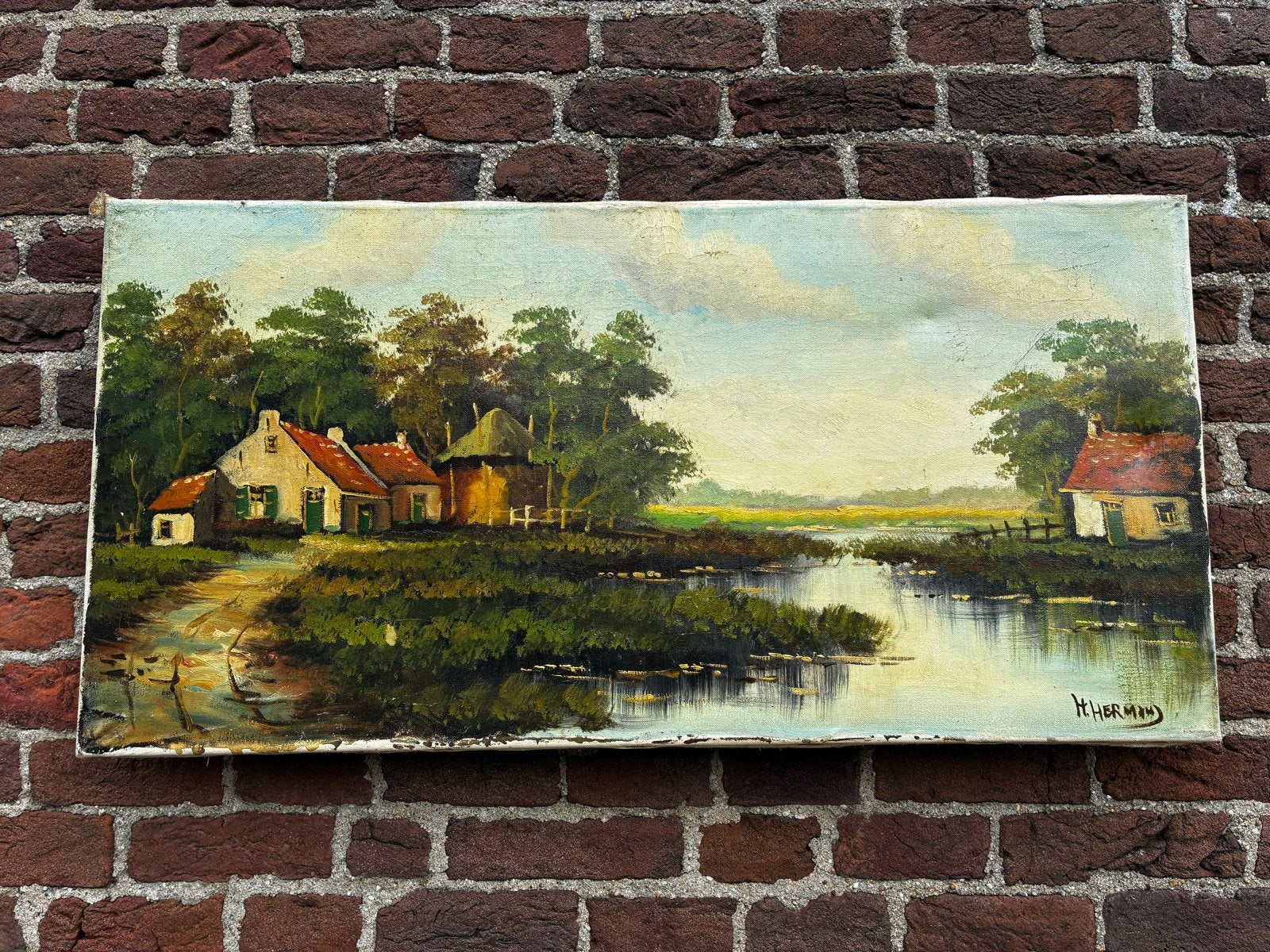 Mooi nederlands schilderij, Ophalen, Klassiek, Olieverf, Doek