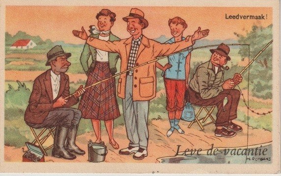 Getekend 1953? H. Rotgans leedvermaak/zó een  grote vis, Verzenden, 1940 tot 1960, Gelopen, Overige thema's