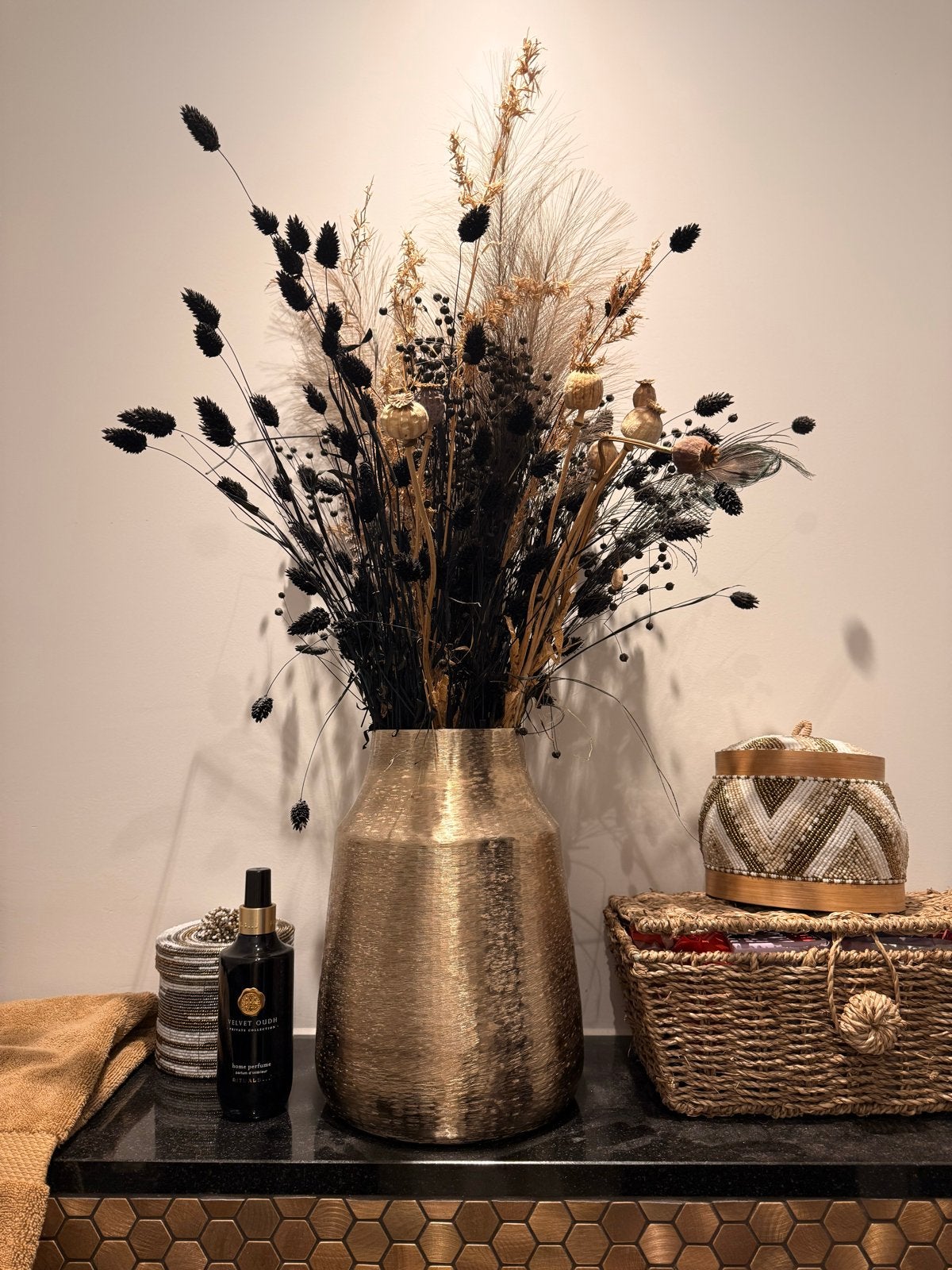 Prachtig droogbloemen boeket (zonder vaas), Ophalen of Verzenden, Zo goed als nieuw